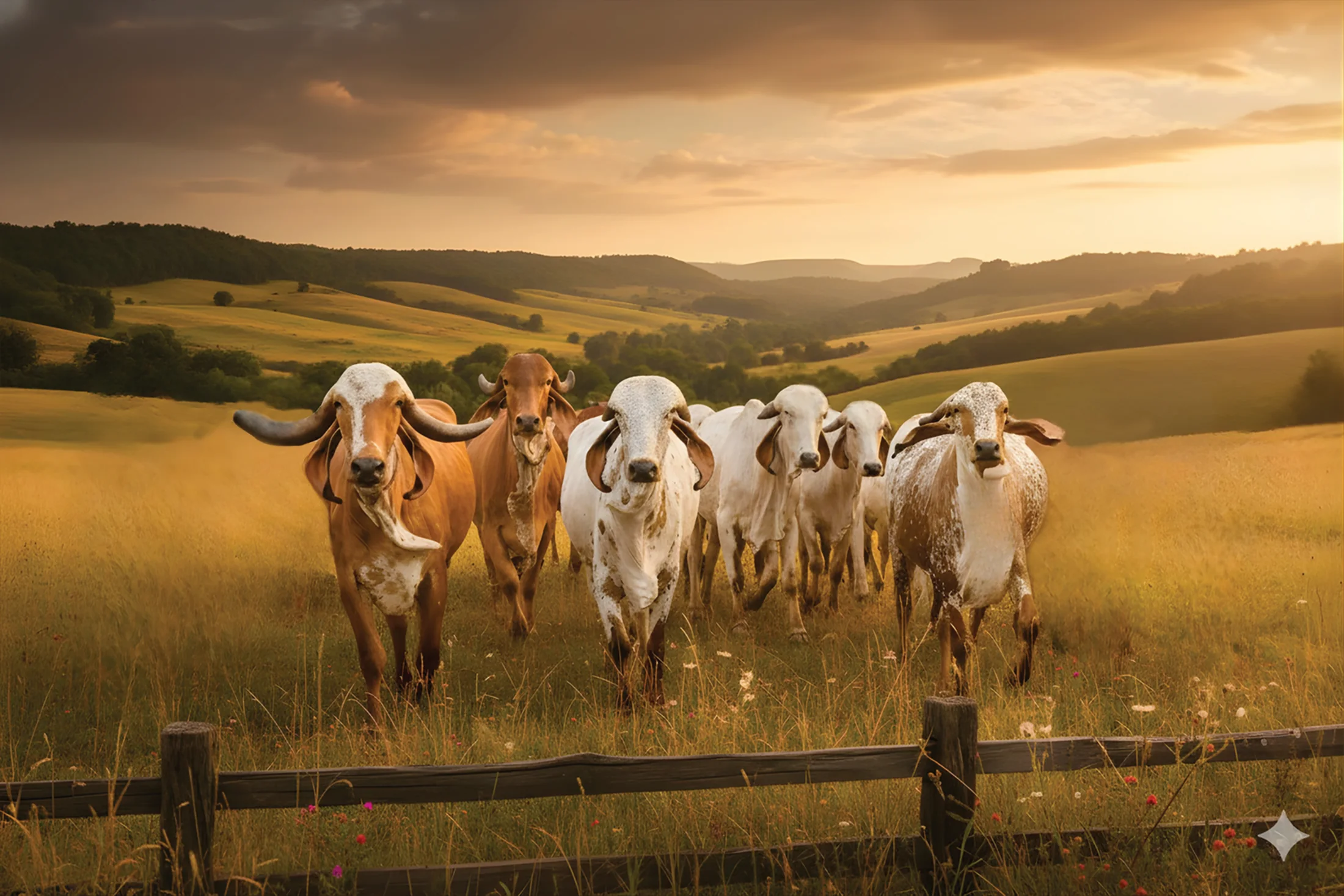 LM GenX Gir cattle walking through open fields
